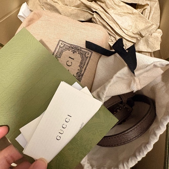 Gucci Beige and Brown Mini Bag with Red and Green Stripe - Picture 3 of 15